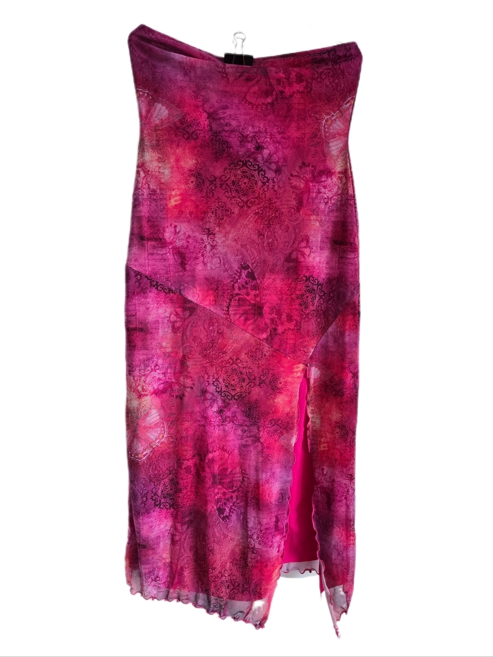 Urban Outfitters Pink Strapless Midi Dress with Slit